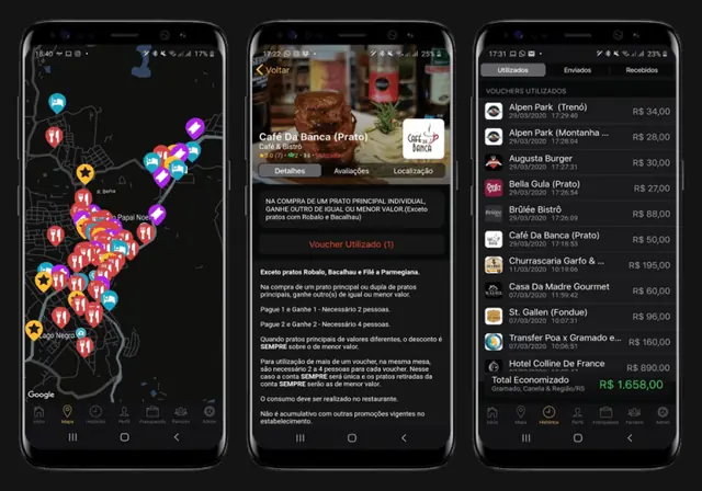 Tela do app Prime Gourmet: aproveite e avalie