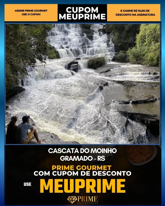 Cascata do Moinho em Gramado, RS - cupom Prime Gourmet MEUPRIME com R$10 de desconto