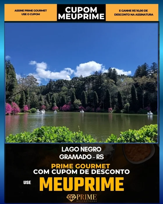 Lago Negro em Gramado, RS - cupom Prime Gourmet MEUPRIME com R$10 de desconto