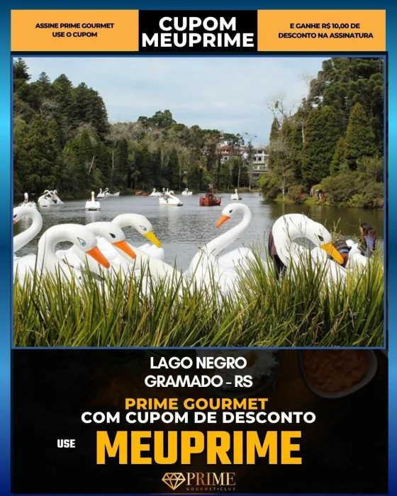 Lago Negro em Gramado, RS - cupom Prime Gourmet MEUPRIME com R$10 de desconto