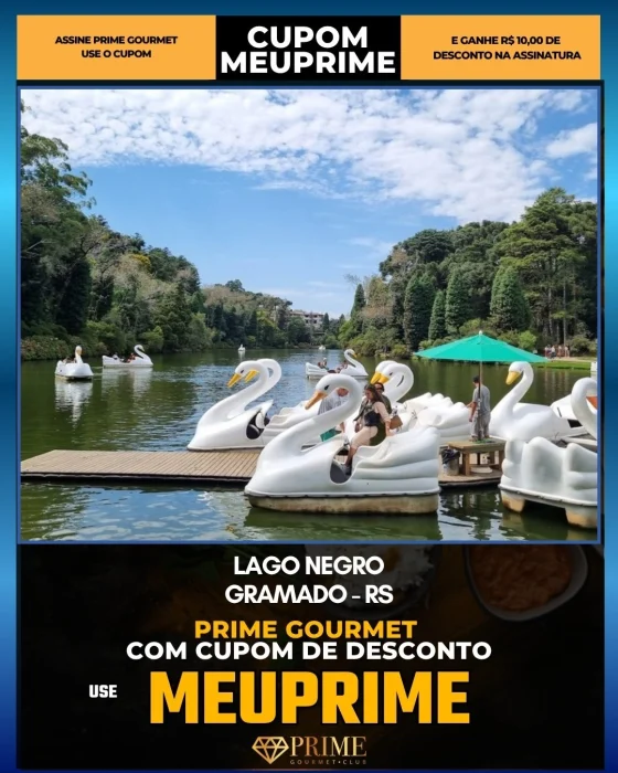 Lago Negro em Gramado, RS - cupom Prime Gourmet MEUPRIME com R$10 de desconto