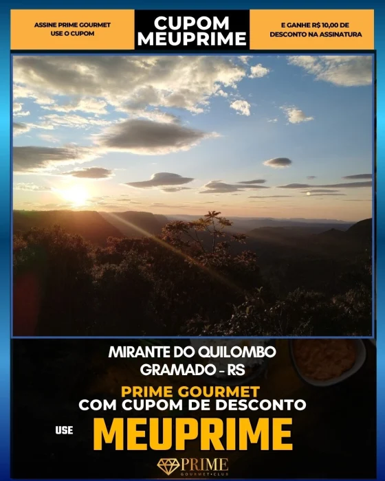 Mirante do Quilombo em Gramado, RS - cupom Prime Gourmet MEUPRIME com R$10 de desconto