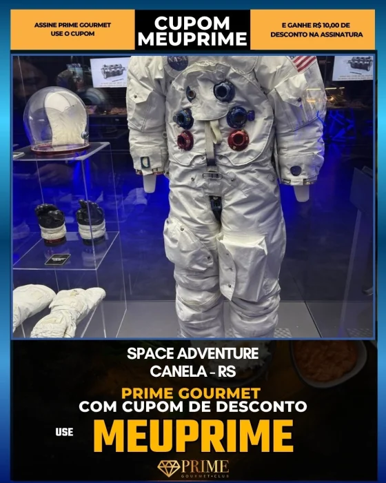Space Adventure em Canela, RS - cupom Prime Gourmet MEUPRIME com R$10 de desconto